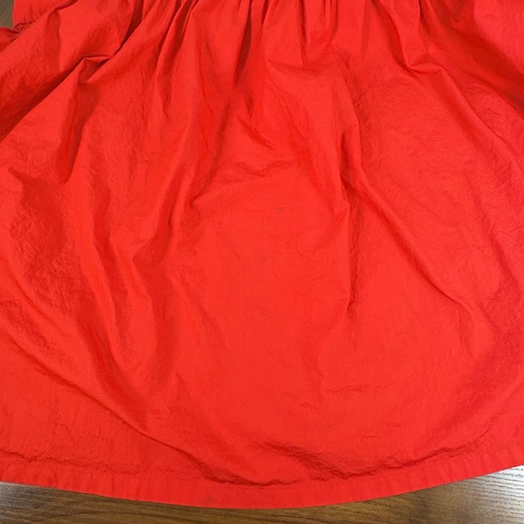 J.Crew Womens Red Tiered Mixed Media Midi Dress Sleeveless Pockets Size Large - Picture 9 of 11